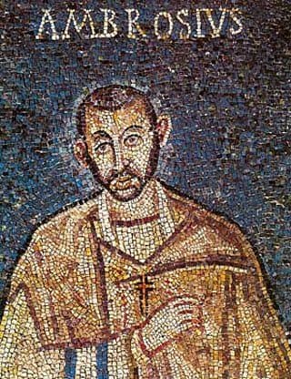 Mosaic portrait of Ambrose, made soon after his death (Sant'Ambrogio, Milan)