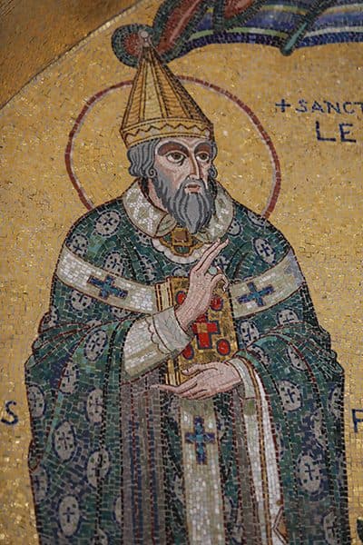 Leo IX with Abbot Warinus, an 11th-century miniature (reported in Bern)