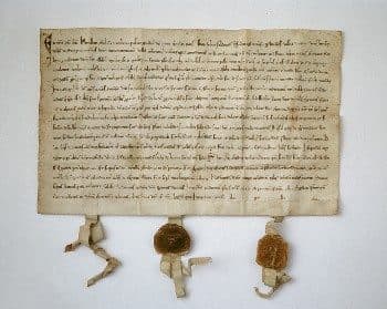The Federal Charter itself (Museum of the Swiss Charters, Schwyz)