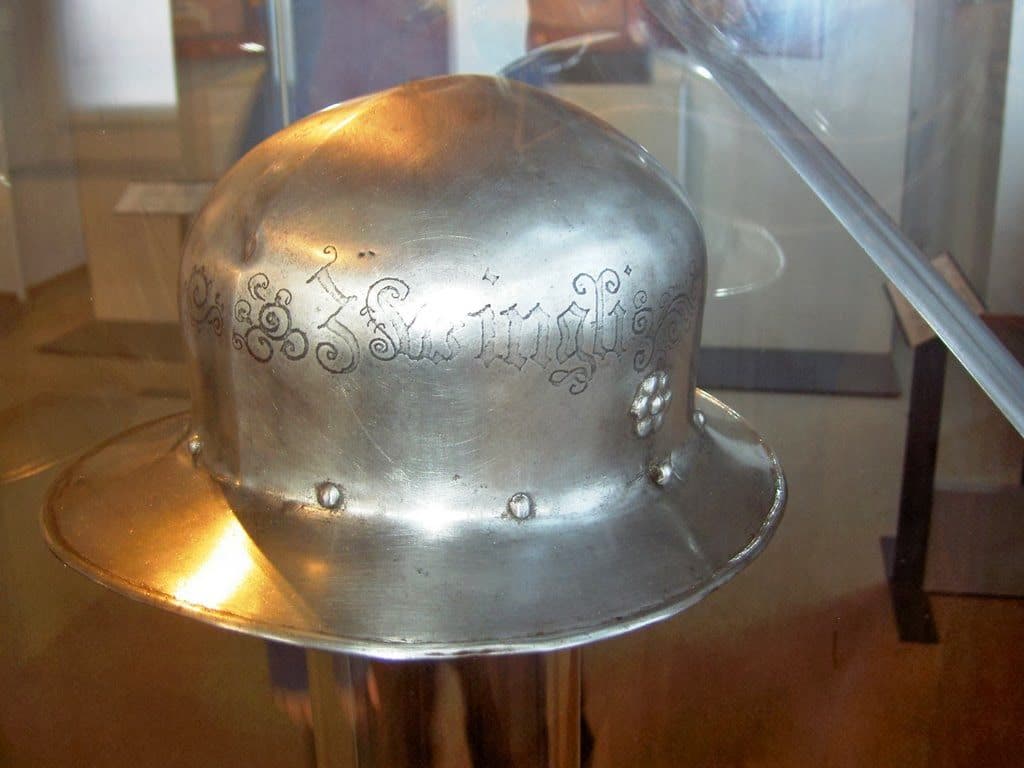 Zwingli's helmet and sword (Swiss National Museum, Zurich)