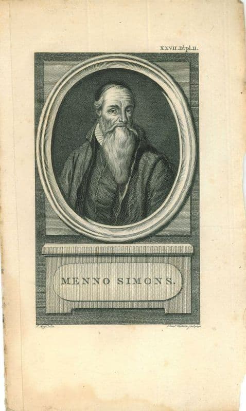 Engraved portrait of Menno Simons