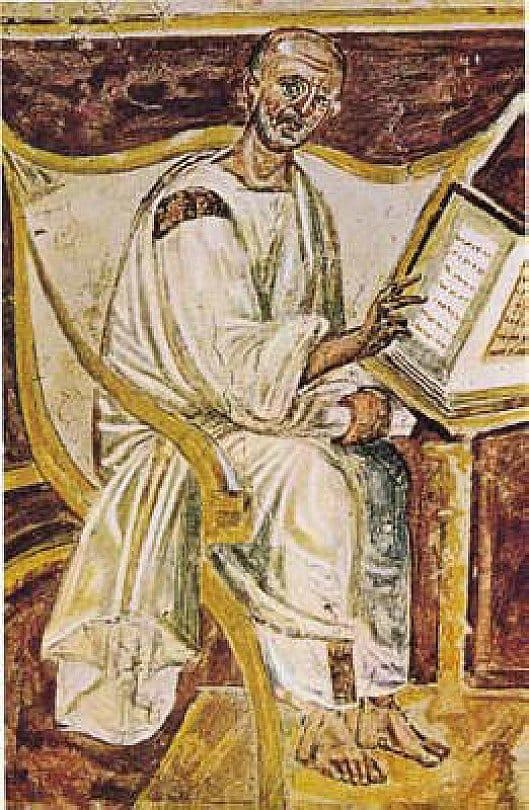 The earliest known portrait of Augustine, a 6th-century fresco (Lateran, Rome)