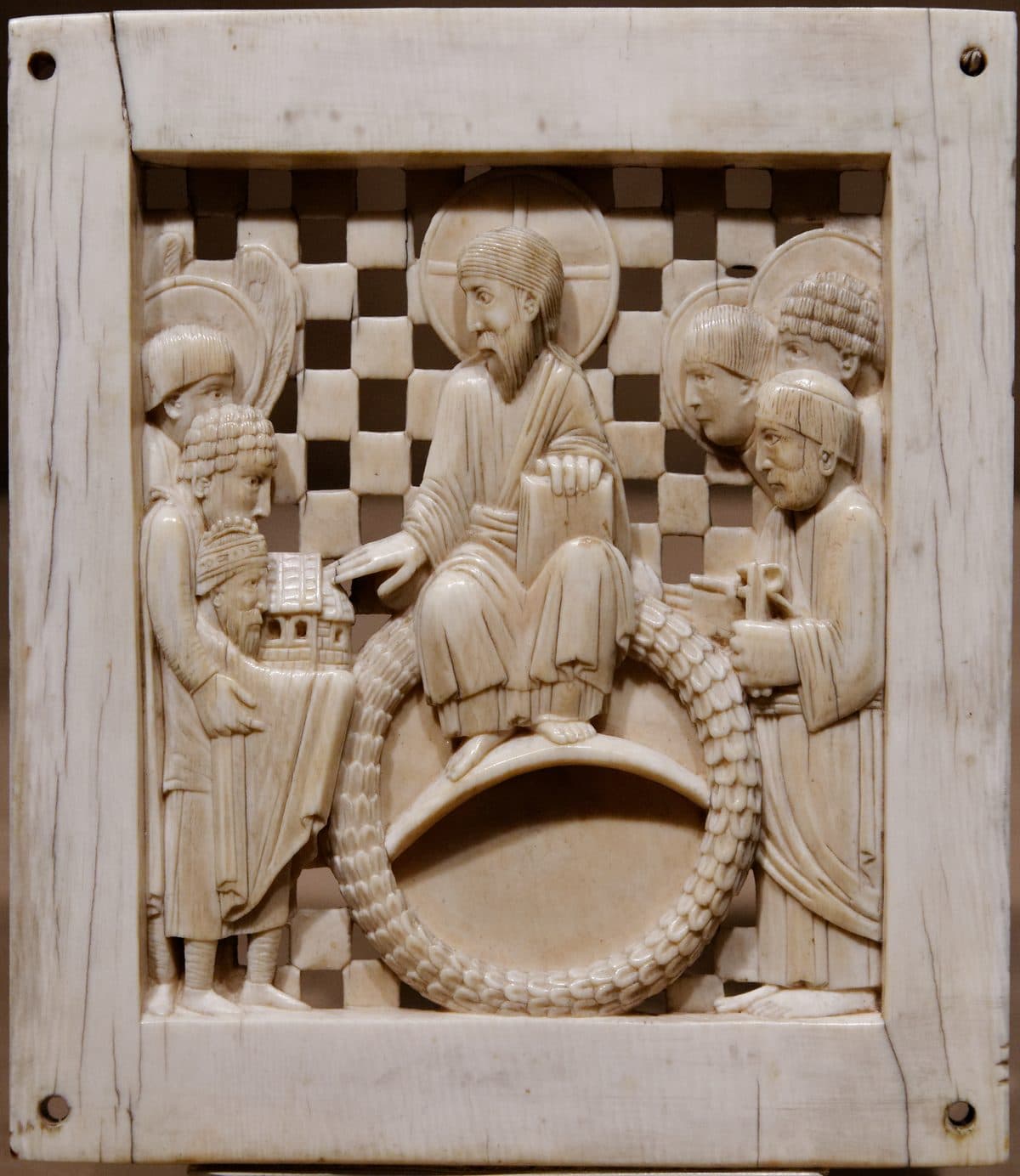 Ivory plaque of Otto I presenting Magdeburg Cathedral to Christ (c. 968, Metropolitan Museum)